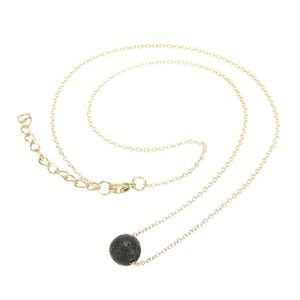 Gold lava stone necklace 20-22 inches grounding